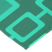 レトロ1950s幾何学的パターンターコイズ テーブルクロス (アングル)