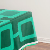 レトロ1950s幾何学的パターンターコイズ テーブルクロス (インサイチュ)