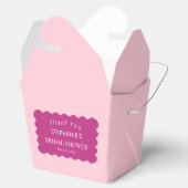 レトロ1950s波状エッジマゼンタおよびピンクブライダル フェイバーボックス (オープン)