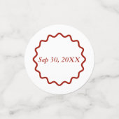 レトロ1950s波状縁ダークレッド結婚ズ コンフェッティ (スモール正面)