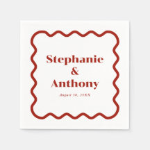 レトロ1950s波状縁ダークレッド結婚ズ