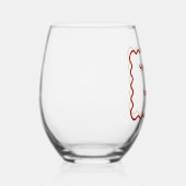 レトロ1950s波状縁ダークレッド結婚ズ ステムなしワイングラス (右)