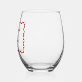 レトロ1950s波状縁ダークレッド結婚ズ ステムなしワイングラス (左)