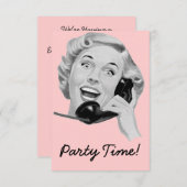 レトロ1950s誕生日パーティーV2 招待状 (正面/裏面)