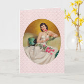 レトロ1950s誕生日 カード (黄色い花)