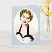 レトロ1950s誕生日 カード (黄色い花)