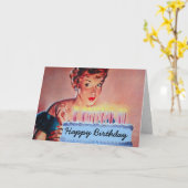 レトロ1950s誕生日 カード (黄色い花)