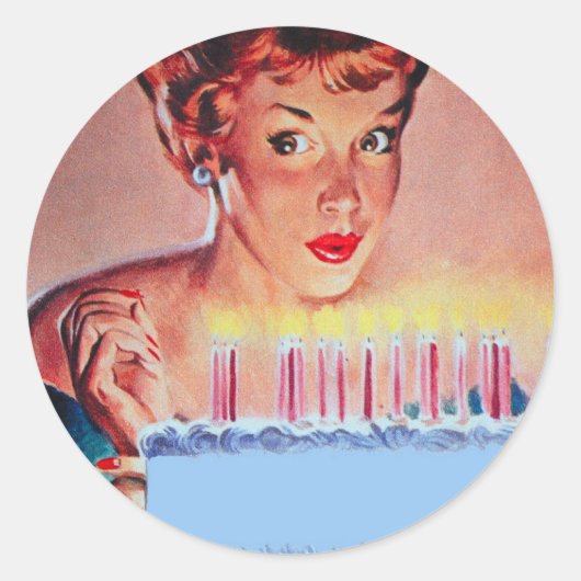 レトロ1950s誕生日 ラウンドシール (正面)