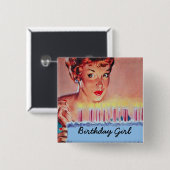 レトロ1950s誕生日 缶バッジ (正面&裏面)