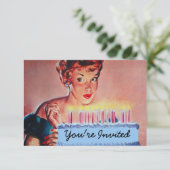 レトロ1950s誕生日V2 招待状 (スタンド正面)