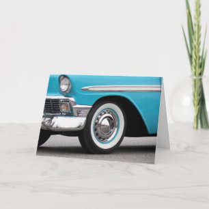 レトロ1956ターコイズ車のための誕生日 カード