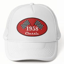 レトロ1958年誕生日クラシックチェック柄レースフラグ