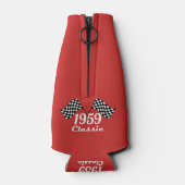 レトロ1959クラシック白黒市松模様にフラグ ボトルクーラー (裏面)