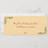 レトロ1960のサンタフラットクリスマスカード シーズンカード (裏面)