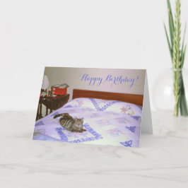 レトロ1960の猫敷設ヴィンテージシェニールブランケット カード