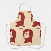 レトロ1960年代ミニマリスト女性イラストレーションアート エプロン (正面)