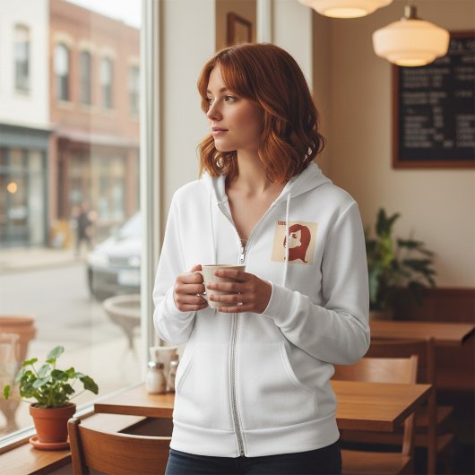 レトロ1960年代ミニマリスト女性イラストレーションアート パーカ