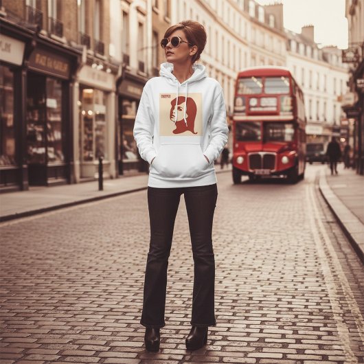 レトロ1960年代ミニマリスト女性イラストレーションアート パーカ