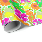 レトロ1960年代：平和、愛、ロックンロール ラッピングペーパー (ロールコーナー)