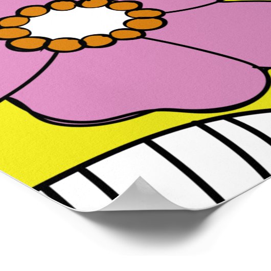 レトロ1960花 ポスター (角)