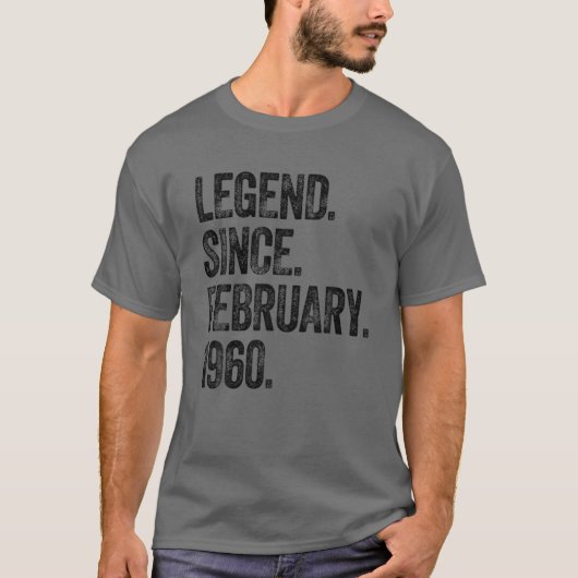 レトロ1960誕生日196生まれ年2月伝説 Tシャツ (正面)