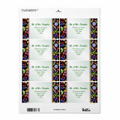 レトロ1960-xスタイルフラワーパワー住所 シール (フルシート)