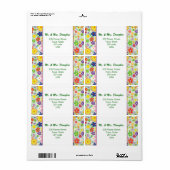 レトロ1960-xスタイルフラワーパワー住所 シール (フルシート)