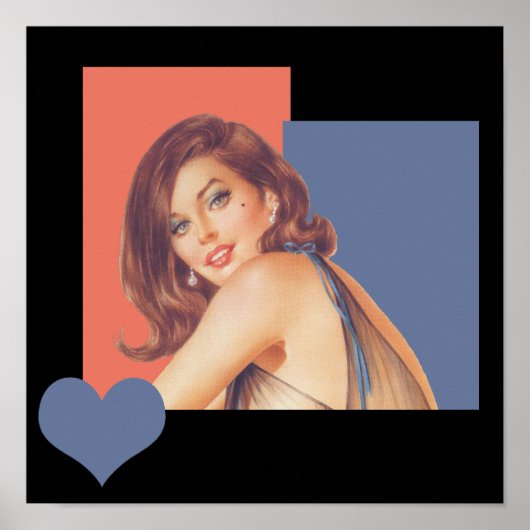レトロ1960sラブポスター ポスター (正面)