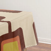 レトロ1960s丸正方形イエローオレンジ テーブルクロス (インサイチュ)