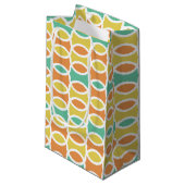 レトロ1960s円オバルオレンジティール（緑がかった色）金ゴールド スモールペーパーバッグ (正面アングル)