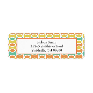 レトロ1960s円オバルオレンジティール（緑がかった色）金ゴールド ラベル