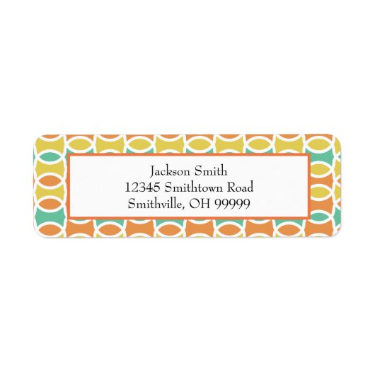 レトロ1960s円オバルオレンジティール（緑がかった色）金ゴールド ラベル (正面)