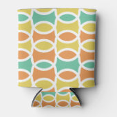 レトロ1960s円オバルオレンジティール（緑がかった色）金ゴールド 缶クーラー (正面)