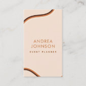 レトロ1960s 1970sレインボースストライプクリームテラコッタ 名刺 (正面)