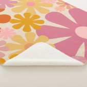 レトロ1960s 1970s花花柄 シェルパブランケット (3/4)