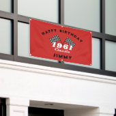 レトロ1961クラシック白黒チェックされたレースフラグ 横断幕 (ビルの外側)