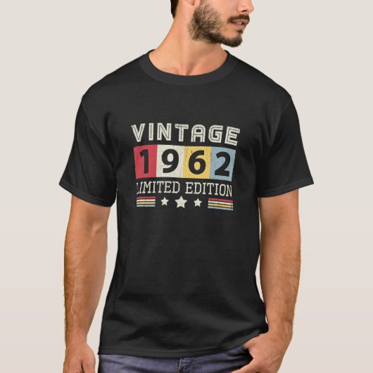 レトロ1962ヴィンテージスタイル素晴らし誕生日 Tシャツ (正面)