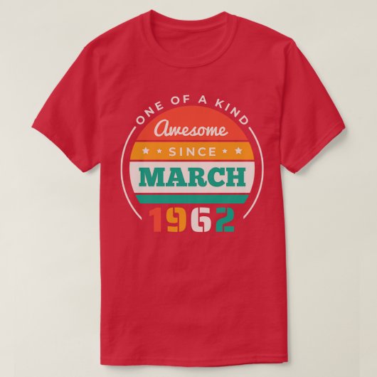 レトロ1962素晴らし年3月以降の誕生日ヴィンテージBd Tシャツ (デザイン正面)