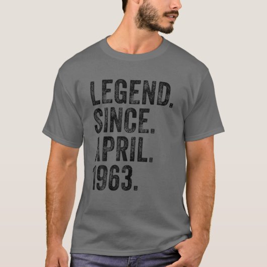 レトロ1963年誕生日1963年生まれ以来4月伝説 Tシャツ (正面)