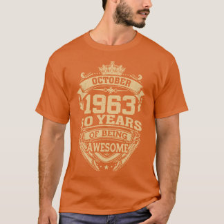 レトロ1963年10月60日素晴らし60歳 Tシャツ
