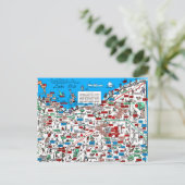 レトロ1966オハイオ州クリーブランド地図はがき ポストカード (スタンド正面)