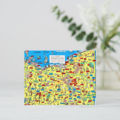 レトロ1966オハイオ州クリーブランド地図はがき ポストカード (スタンド正面)