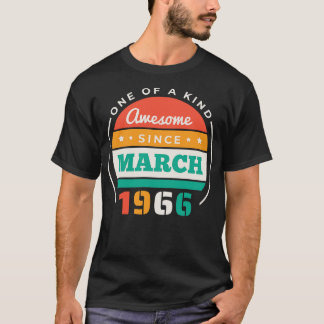 レトロ1966素晴らし年3月以降の誕生日ヴィンテージBd Tシャツ