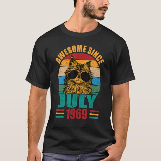 レトロ1969素晴らし年7月以来53誕生日53年 Tシャツ (正面)