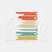 レトロ1970のスタイルヒューストンテキサス州スカイライン フリースブランケット (正面(横))