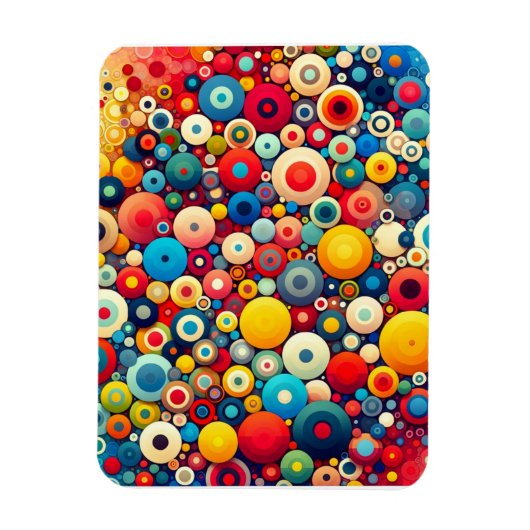 レトロ1970年代のカラフル界 マグネット (縦)