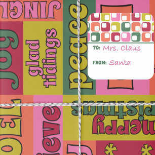 レトロ1970年代の幾何学模様クリスマスから スクエアシール