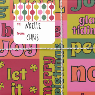 レトロ1970年代の幾何学模様クリスマスから スクエアシール