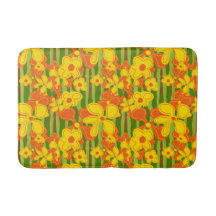 レトロ1970年代の明るいオレンジはっきりした色の黄色い花