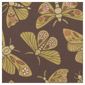 レトロ1970年代の蛾 ファブリック (クローズアップ)